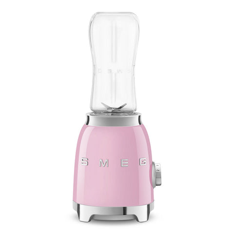 Smeg 50s Style Mini Blender - Pink - 300W Motor, 2 x 600ml Tritan Renew Bottles, 1m Cord - PBF01PKAU