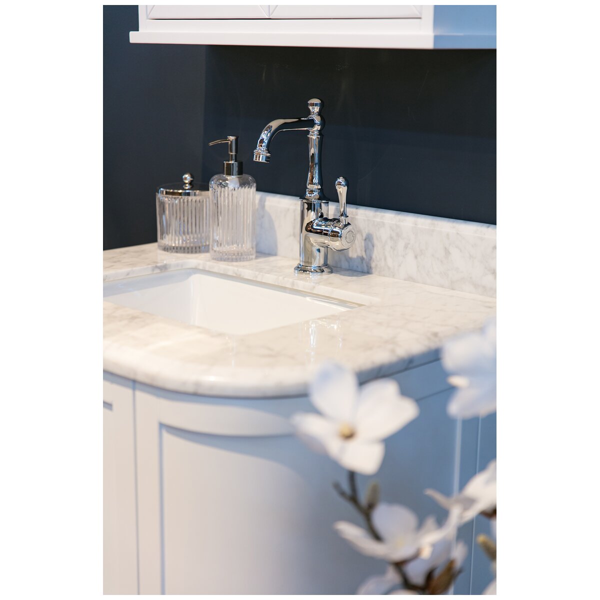 Turner Hastings Evara wall hung vanity - marble top, white, 3 tapholes - EV750-WH-3TH
