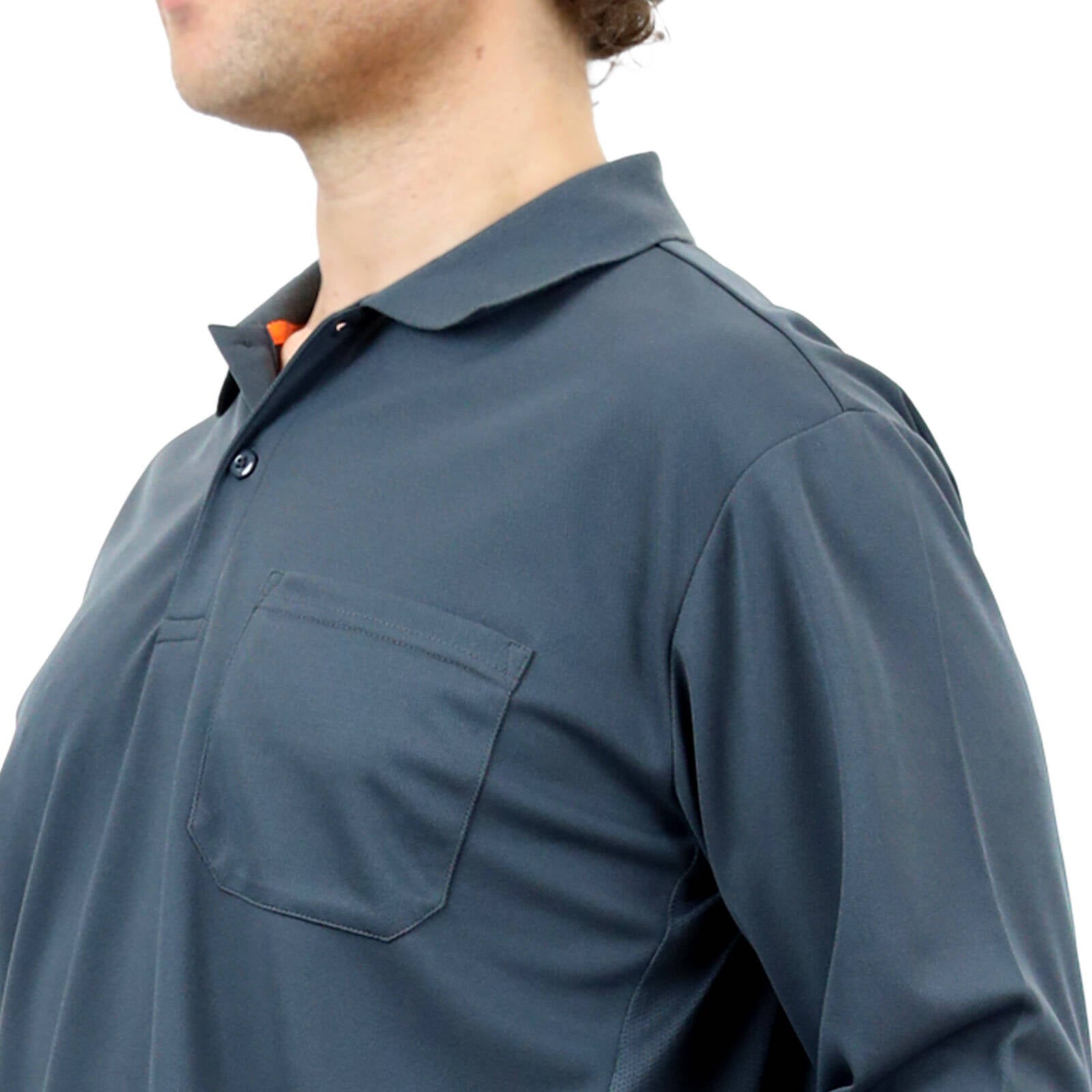 Citeco Grey Dry Fit Long Sleeve Polo - Lightweight Polyester, Men's Small