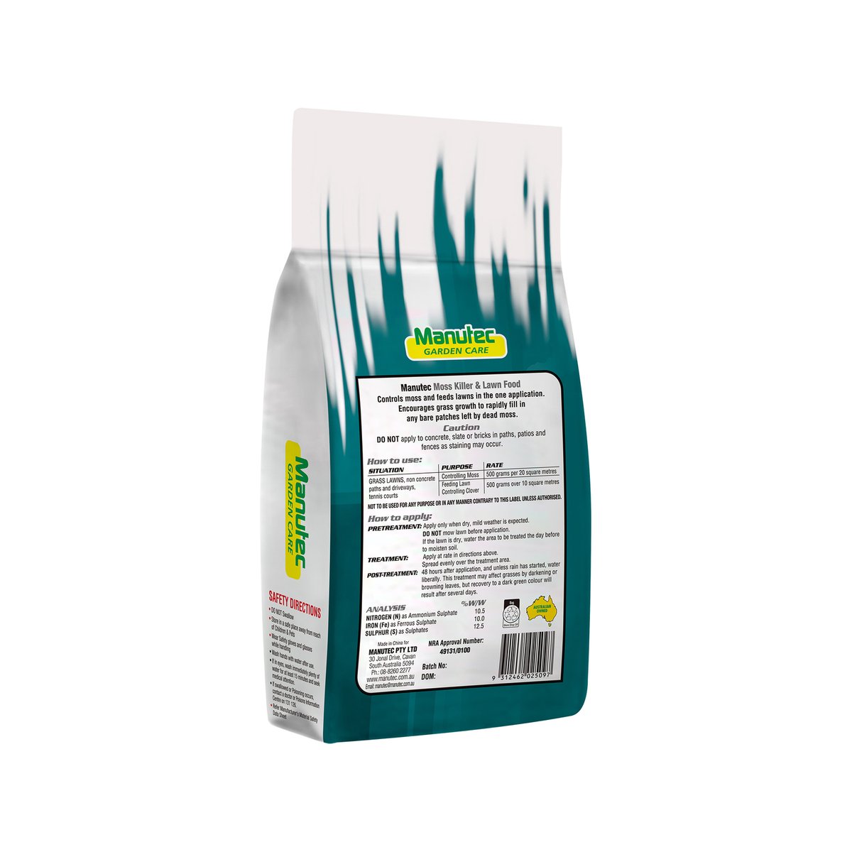 Manutec 2.5kg Moss Killer and Lawn Food Granular Selective