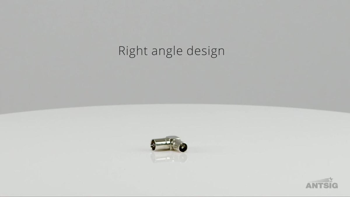 Antsig 75 Ohm Right Angle Adaptor Plug to Socket - 5mm x 26mm x 10mm - SuperSaverAU - view 5