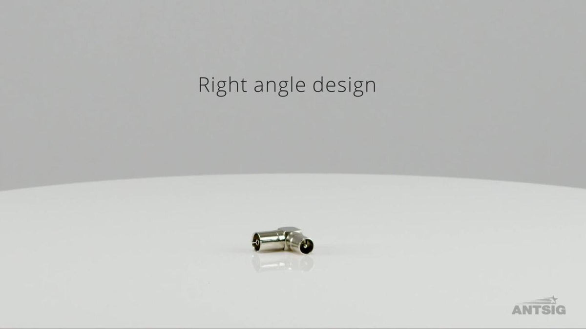 Antsig 75 Ohm Plug to Socket Right Angle Adaptor
