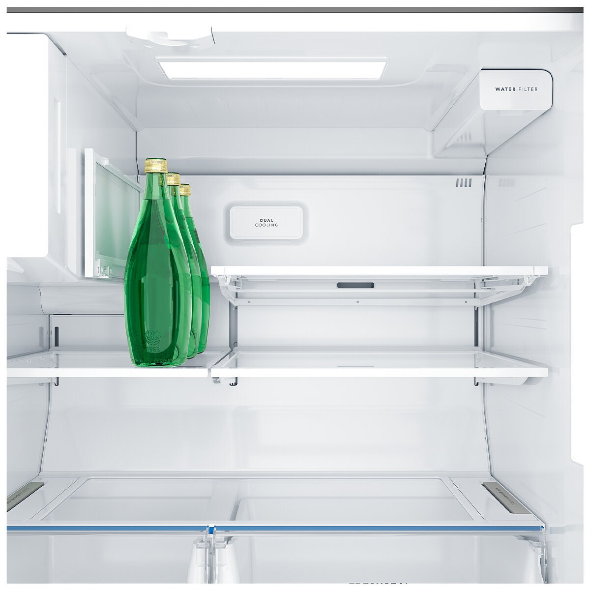 Westinghouse 609L Quad Door Fridge - Matte Black, Door Ice and Water Dispenser, FlexSpace - WQE6170BB
