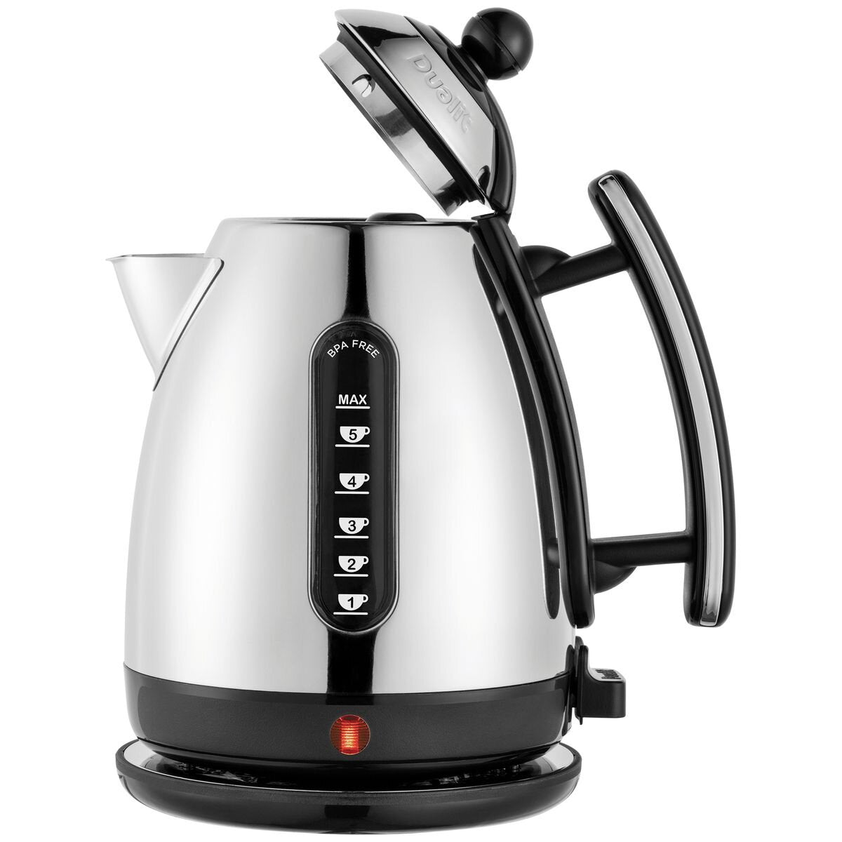 Dualit Jug Kettle 1.5L - Gloss Black Polished Finish, 2400W Rapid Boil, 360 Degree Base - DU72040