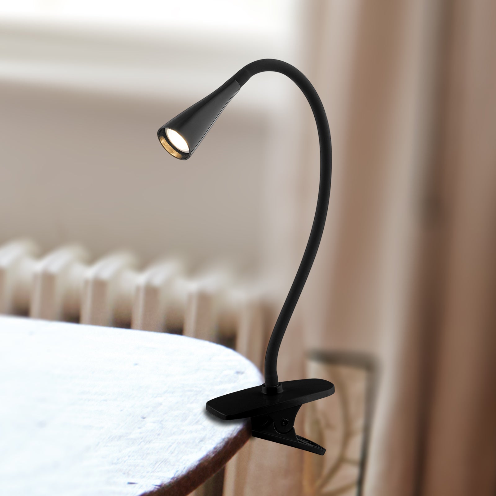Verve Design Dale 23.5cm 5W Black LED Adjustable Clip Lamp ATL103