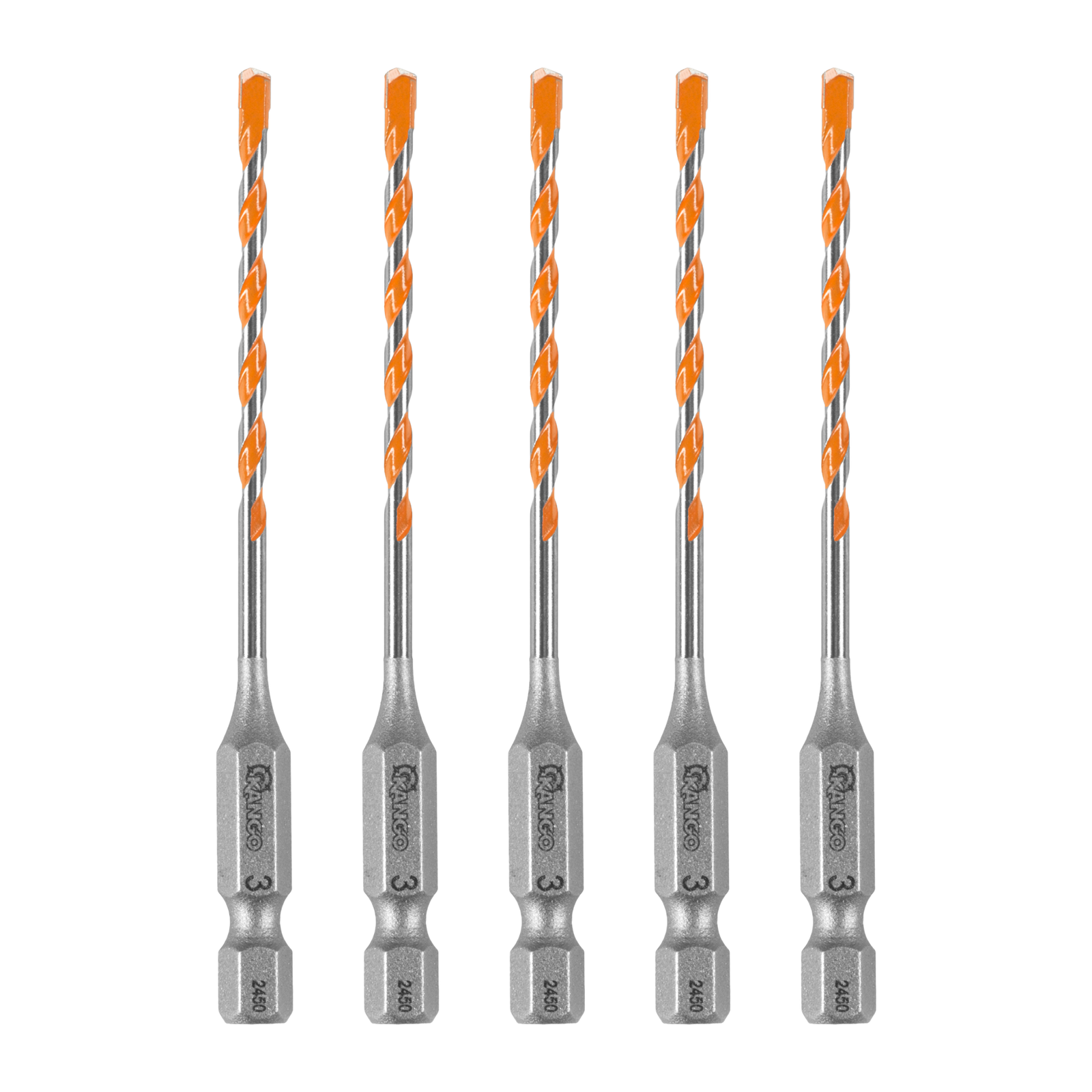 Kango 3 x 90mm Masonry Drill Bit 5 Pack - Carbide Tip for Concrete & Brick
