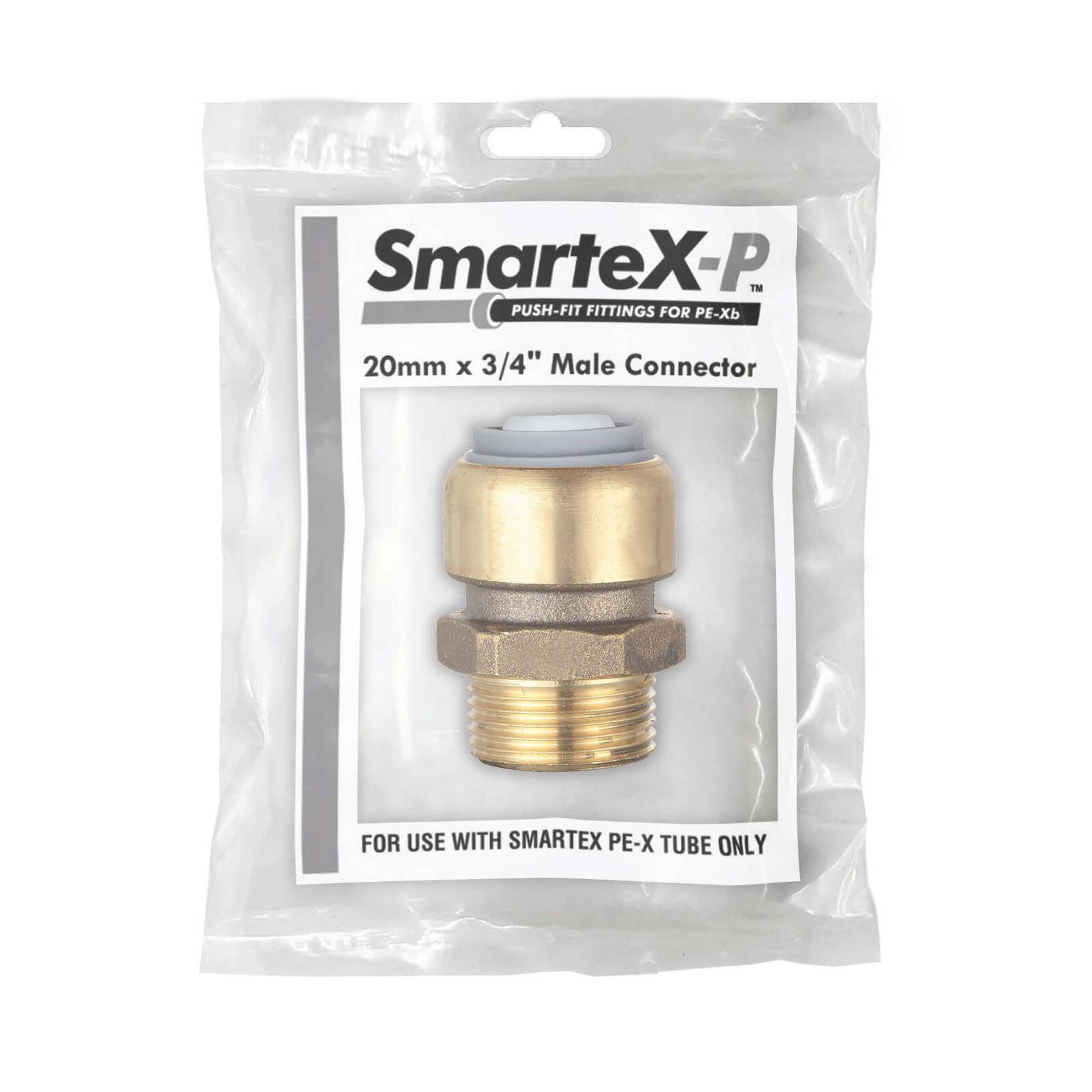 SmarteX-PEX 20 x 20mm Push-to-Fit Lead Free Brass Male Connector