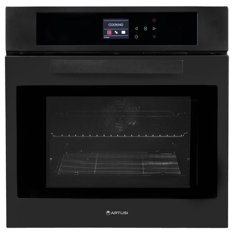 Artusi 60cm Multifunction Built-In Pyrolytic Oven - Matte Black, TFT Touchscreen, 66L - AO6000MBP
