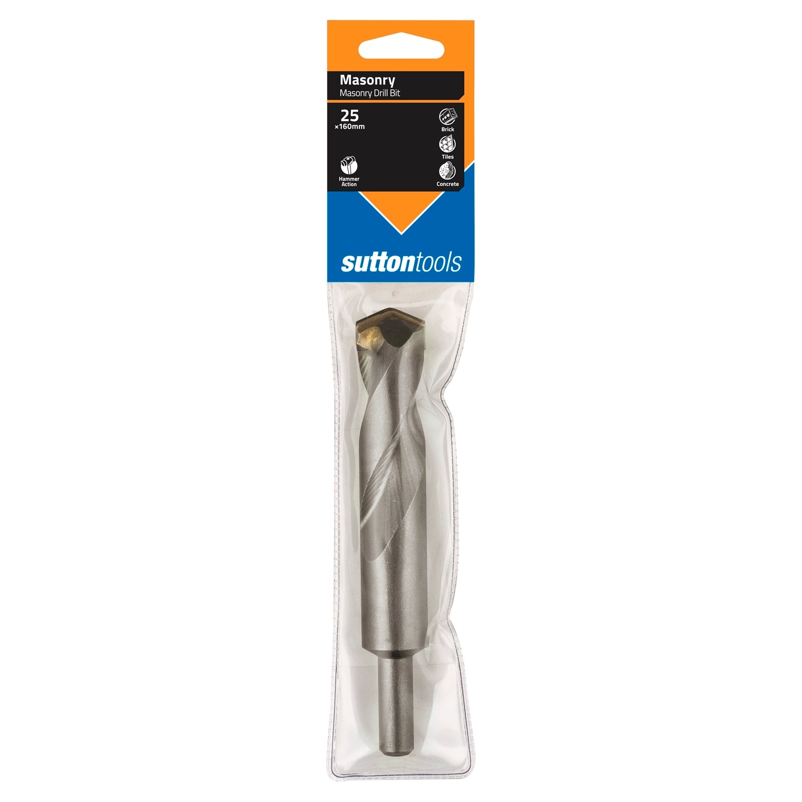 Sutton Tools 25 x 160mm SB TCT Masonry Drill Bit, Carbide Tip, Stone, Brick & Concrete