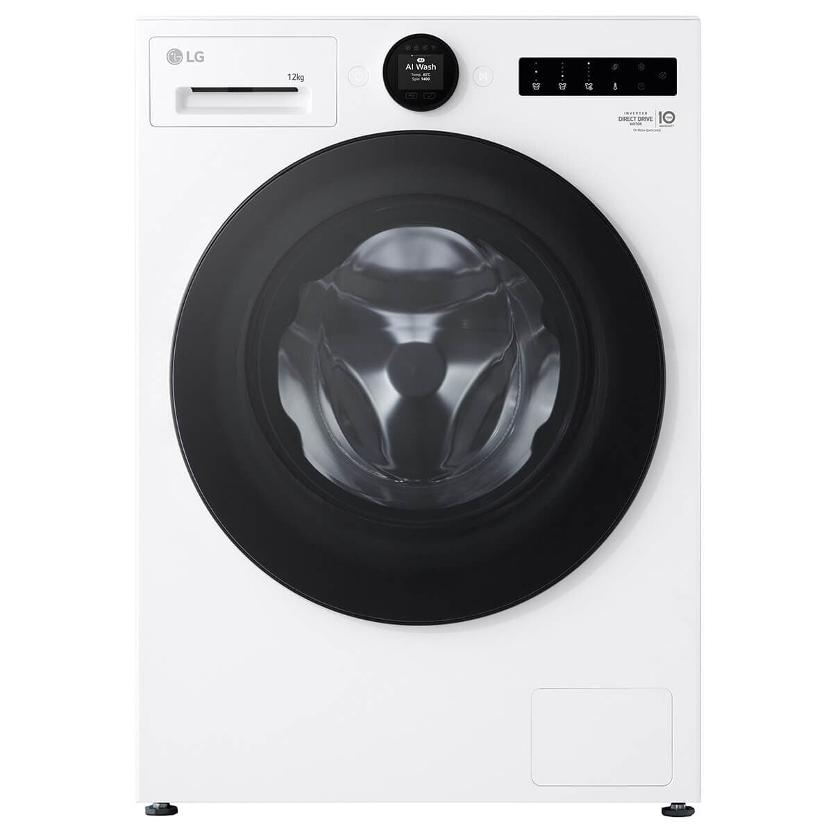 LG Series 9 12kg Front Load Washing Machine - Essence White, Microplastic Care, Steam+ - WX9-1412W
