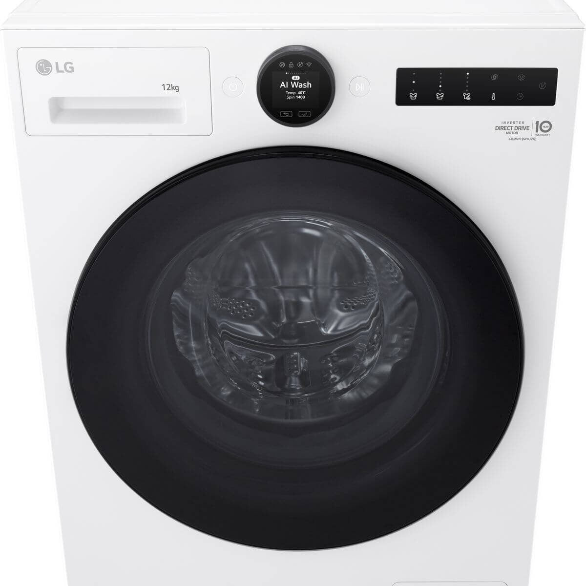 LG Series 9 12kg Front Load Washing Machine - Essence White, Microplastic Care, Steam+ - WX9-1412W