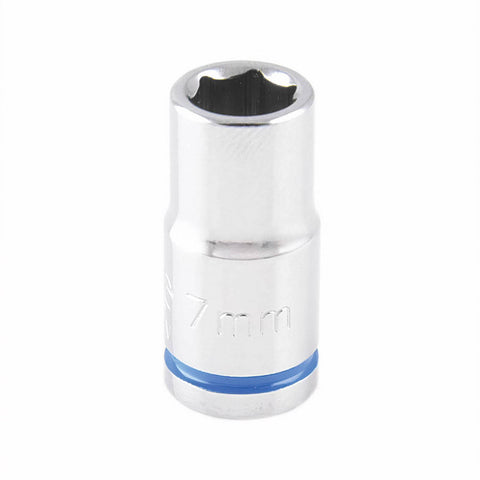 Kincrome 7mm 1/4" Drive Socket, 6 Point Chrome Vanadium Mirror Polish