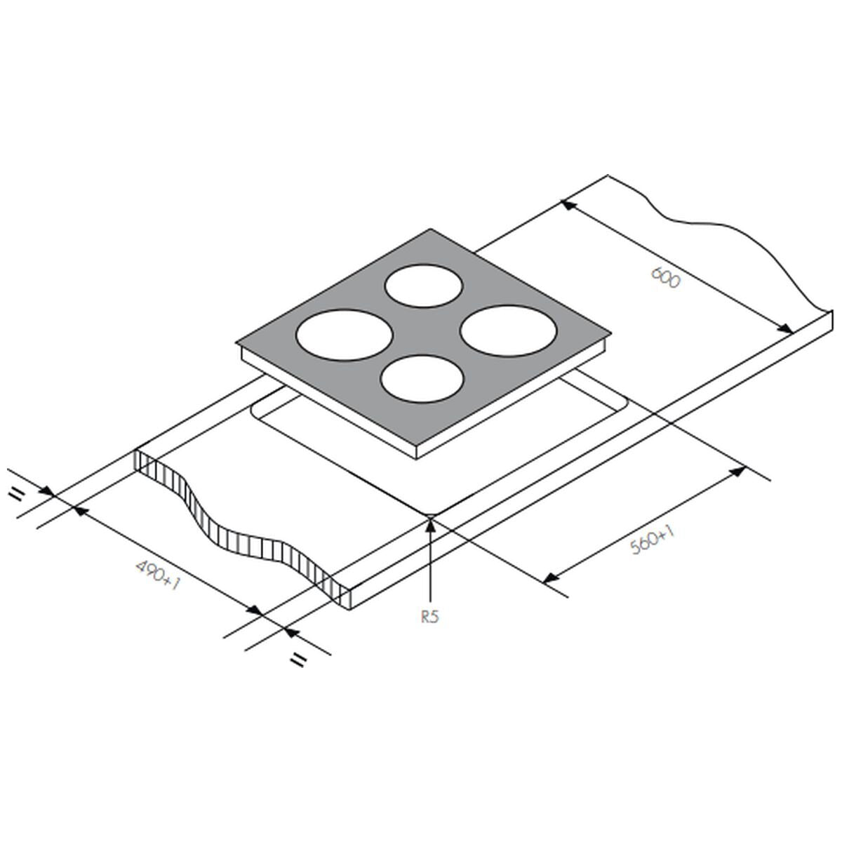Chef 60cm Electric Ceramic Cooktop - Black, 4 Zones, Control Knobs, Hot Surface Indicator - CHC642BB