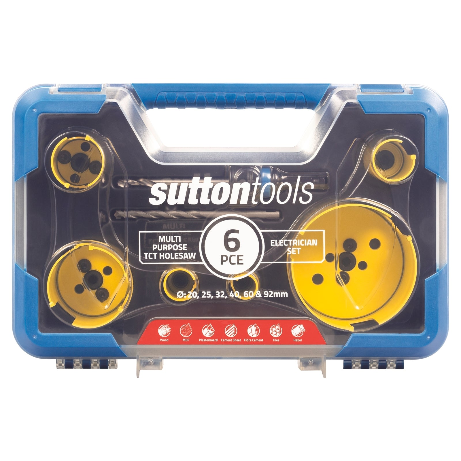 Sutton Tools 20-92mm 6 Piece Tungsten Carbide Electrician Holesaw Set