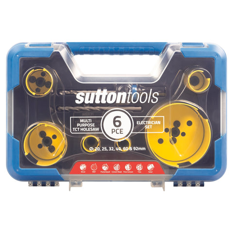 Sutton Tools 20-92mm 6 Piece Tungsten Carbide Electrician Holesaw Set