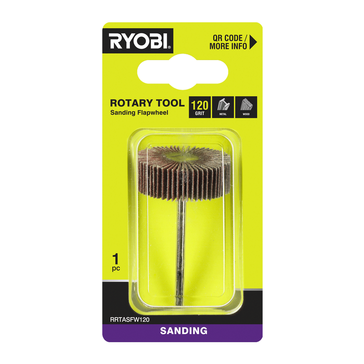 Ryobi 120 Grit Flap Wheel for Rotary Tools - Timber and Metal Sanding