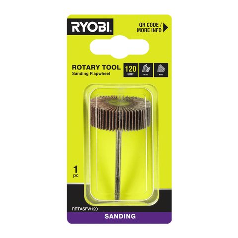 Ryobi 120 Grit Flap Wheel for Rotary Tools - Timber and Metal Sanding