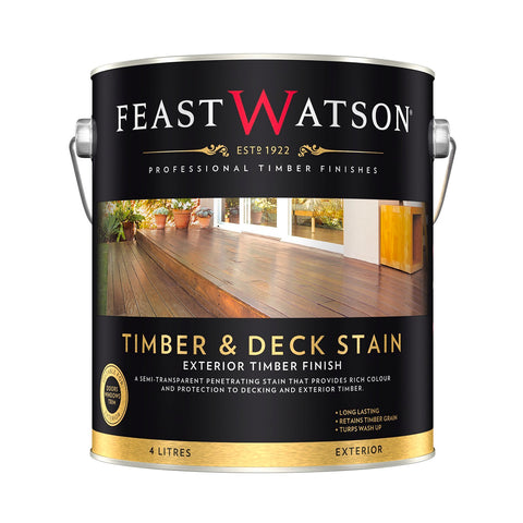 Feast Watson 4L Taman Merbau Decking Stain - Semi-Transparent, Solvent Based, 8m2/L