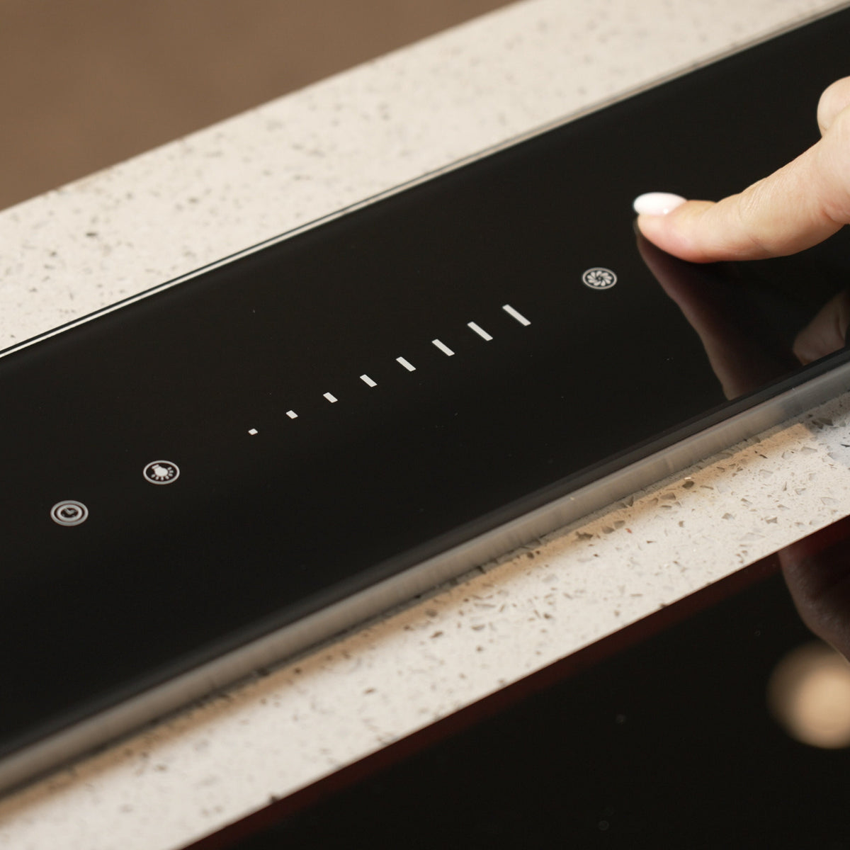 Linarie 90cm Downdraft Rangehood - Stainless Steel with Black Trim, 700m³/h, Touch Controls - RAHP9X