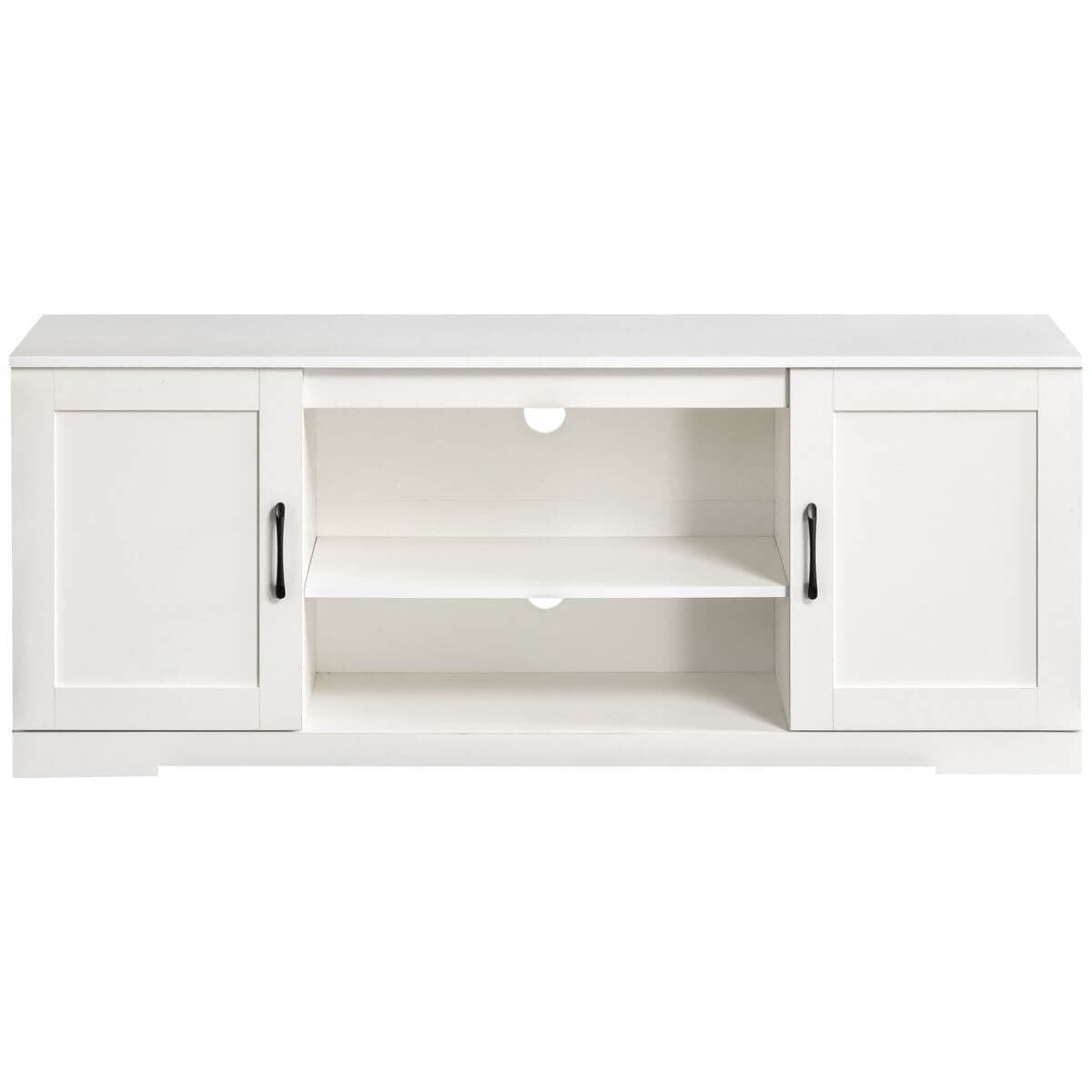 Zinus Bennett 147cm TV Cabinet - White - Fits TVs Up to 65 Inch - Three Adjustable Shelves - AU-UTOTV2-16W