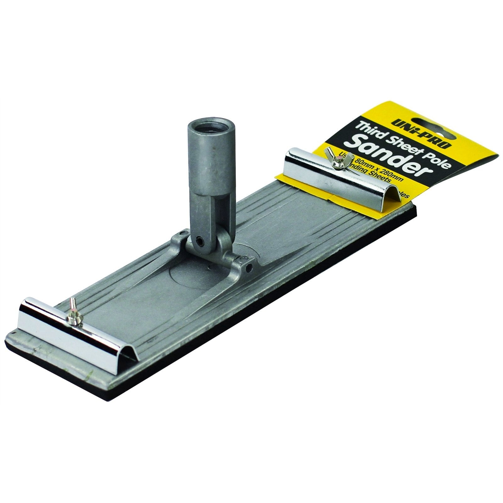 Uni-Pro Metal Pole Sander, Aluminium & Rubber, Takes 1/3 Sheet Sandpaper