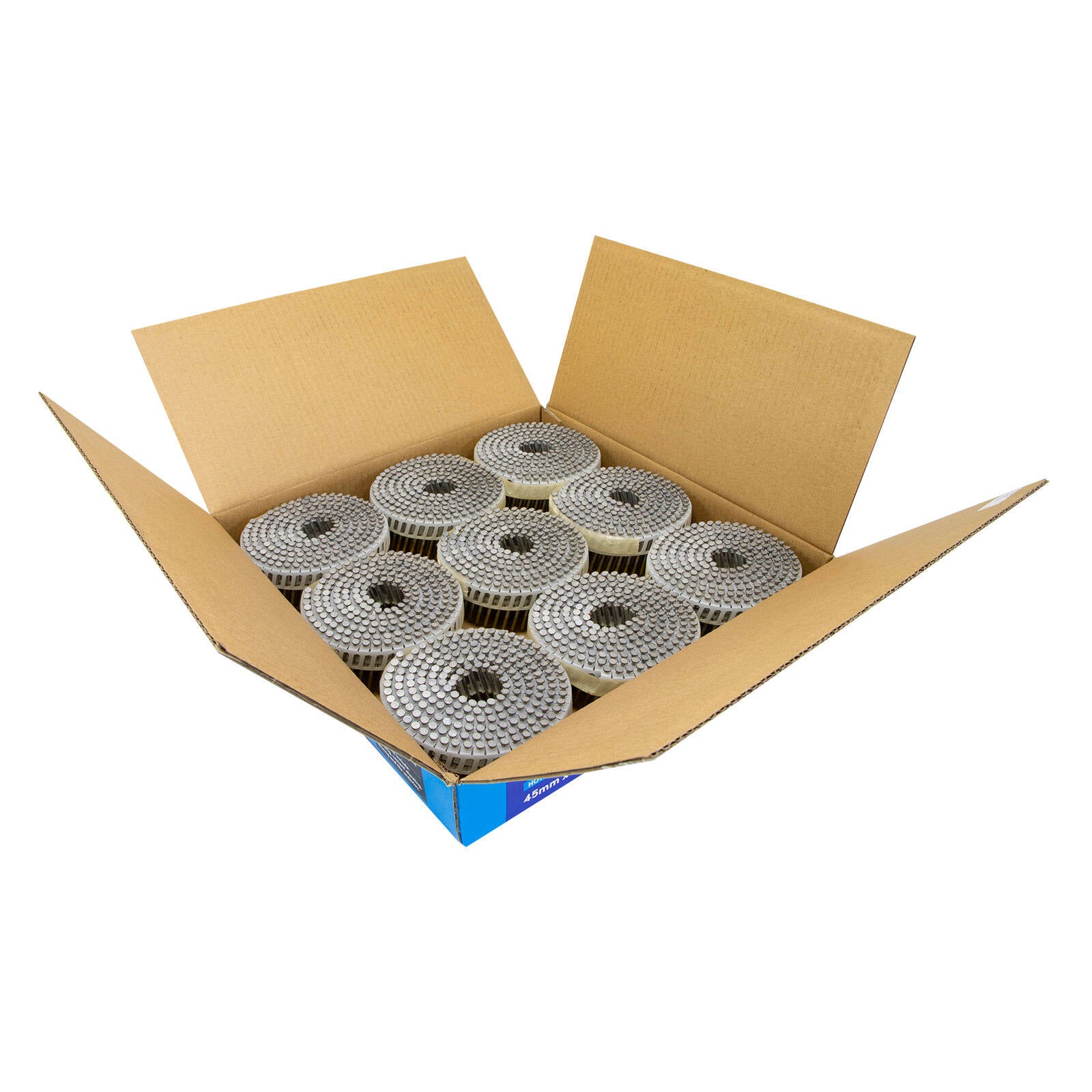 Titan 45 x 2.5mm Hot Dipped Galvanised Ring Shank Collated Coil Nail - 1800 Pack