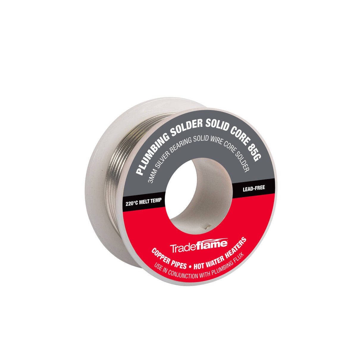 Tradeflame Plumbing Solder Solid Core 85g Lead-Free 3mm Heavy-Duty - SuperSaverAU - view 1