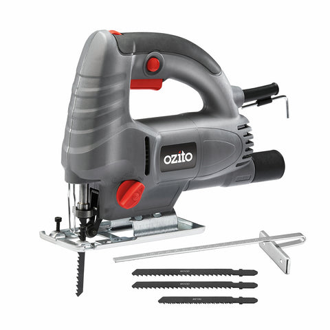 Ozito 680W Pendulum Jigsaw JSW-6800, 3 Blades, 45 Degree Bevel, 3100 SPM, Variable Speed