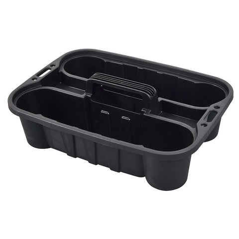 Craftright Plastic Tote Tray, Black, Heavy Duty PP, 2 Compartments