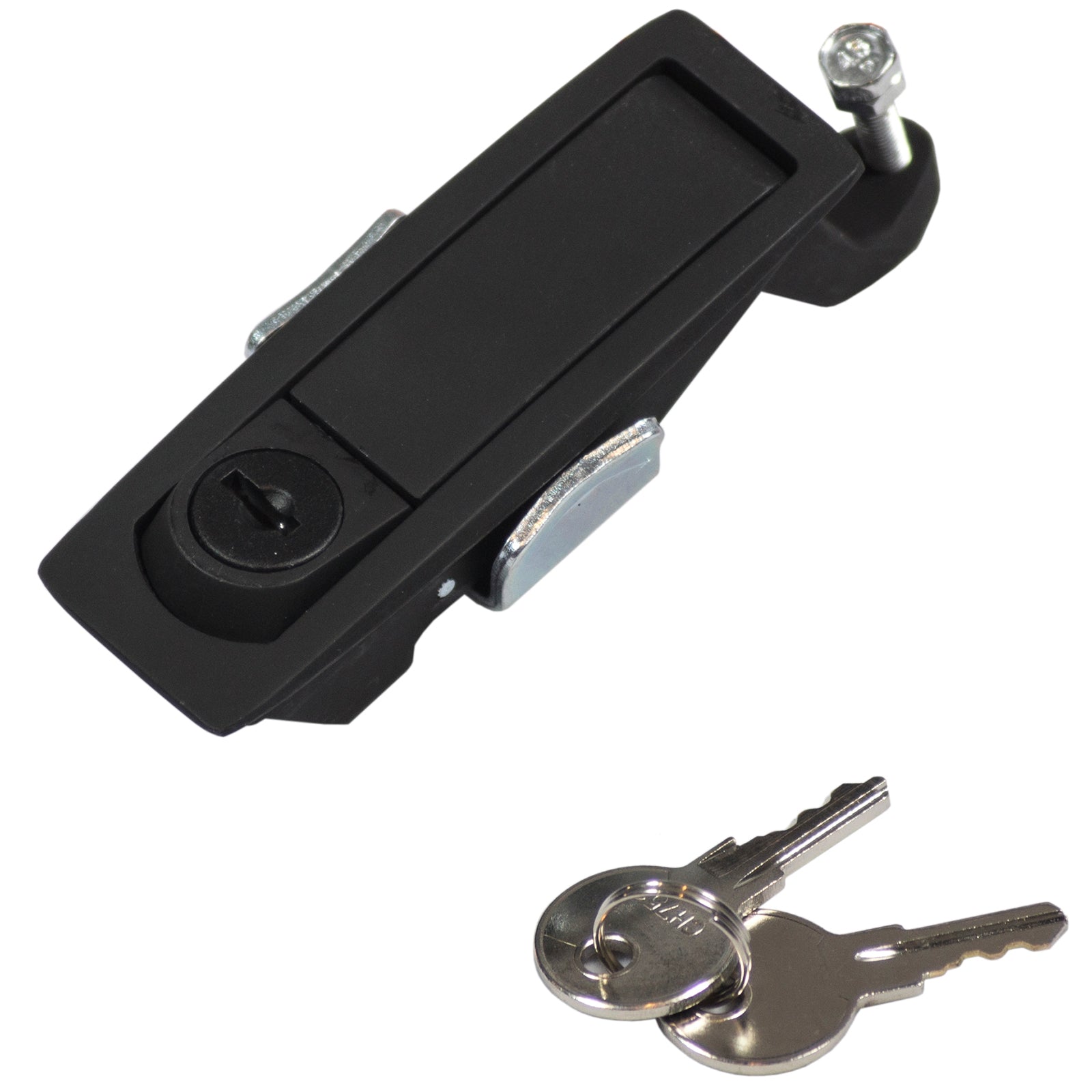 Goliath Black Compression Lock / Pop-Lock, Steel, Push-to-Close