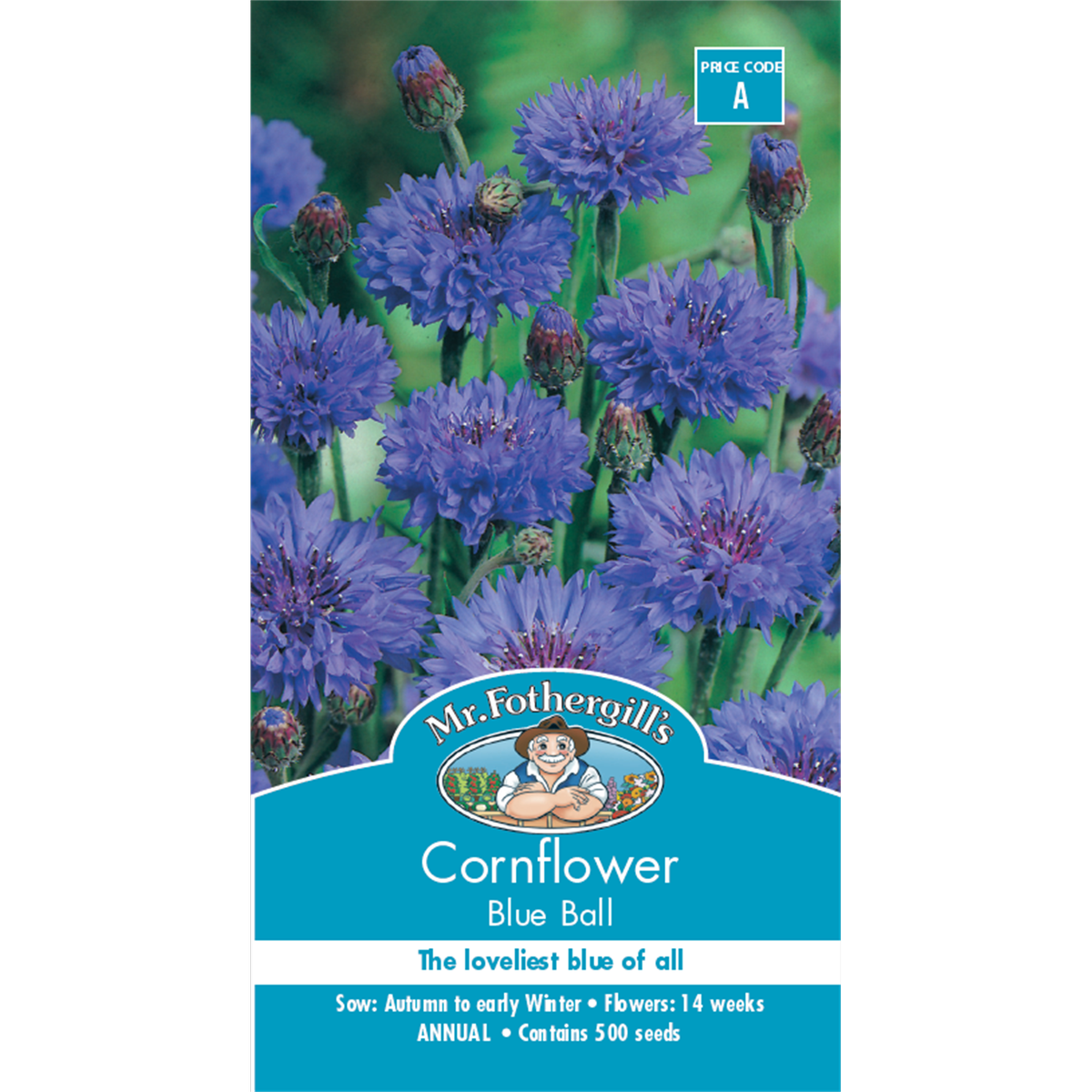 Mr Fothergill Cornflower Blue Flower Seeds - 75cm - Hardy Annual - Cut Flower - SuperSaverAU - view 1