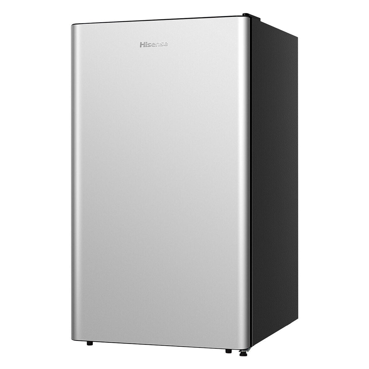 Hisense 124L bar fridge - silver door with black cabinet, Fresh Zone, large crisper, LED light - HRBF126S