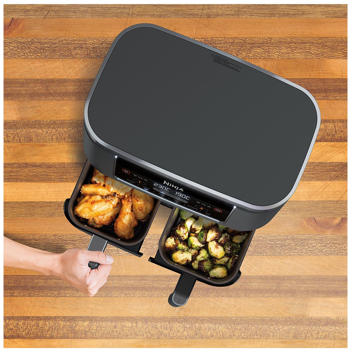 Ninja Foodi Dual Zone Air Fryer 7.6L - Granite Grey - Smart Finish, Match Cook, Six Functions - AF300