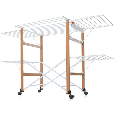 Foppapedretti Gulliver Clothes Airer - Natural Beechwood, Independent Arms, Folds Flat - F9800505603