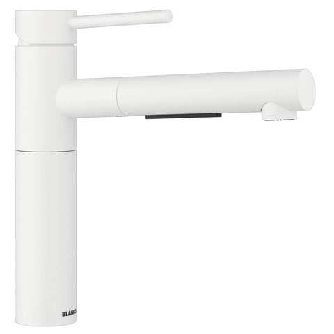 Blanco Slim Top-Lever Pull-Out Mixer Tap - White Silgranit-Look Finish - 140° Swivel Spout - 527582