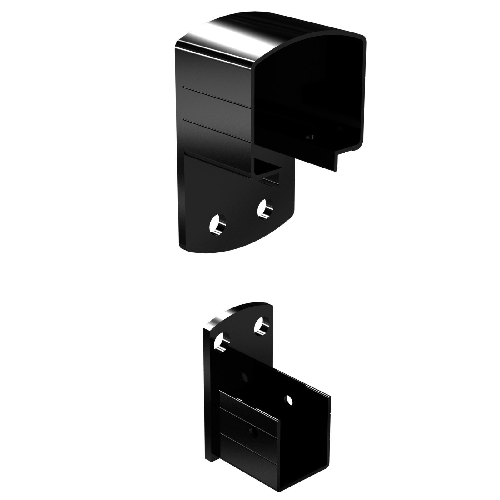 Peak Aluminium Balustrade Black Deck Wall Bracket, 64mm, Prefinished