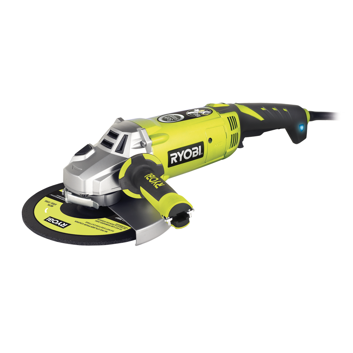 Ryobi 2000W 230mm Corded Angle Grinder, Spindle Lock & Side Handle, EAG2023RG