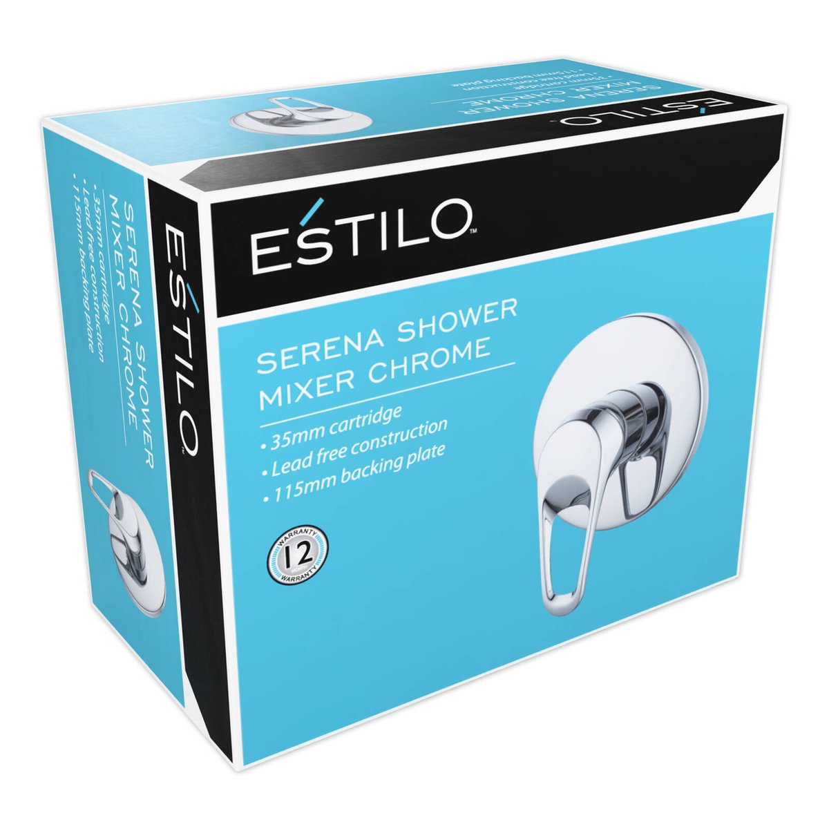 Estilo Serena Shower Mixer Tap Chrome 35mm Brass Lever