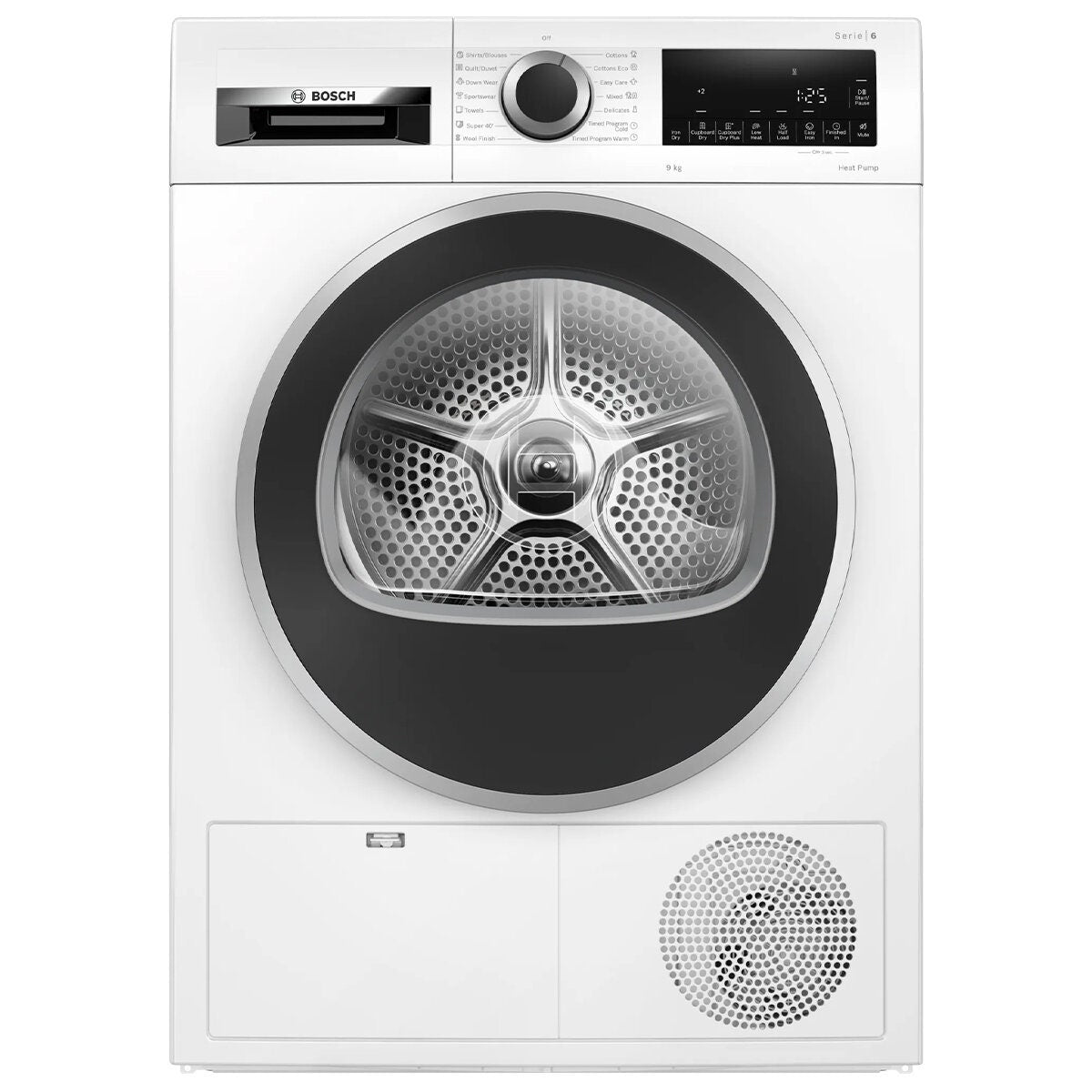 Bosch Series 6 9kg Heat Pump Dryer - 7 Star Energy Rating, ActiveAir, Quick 40 Minute Cycle - WQG24200AU