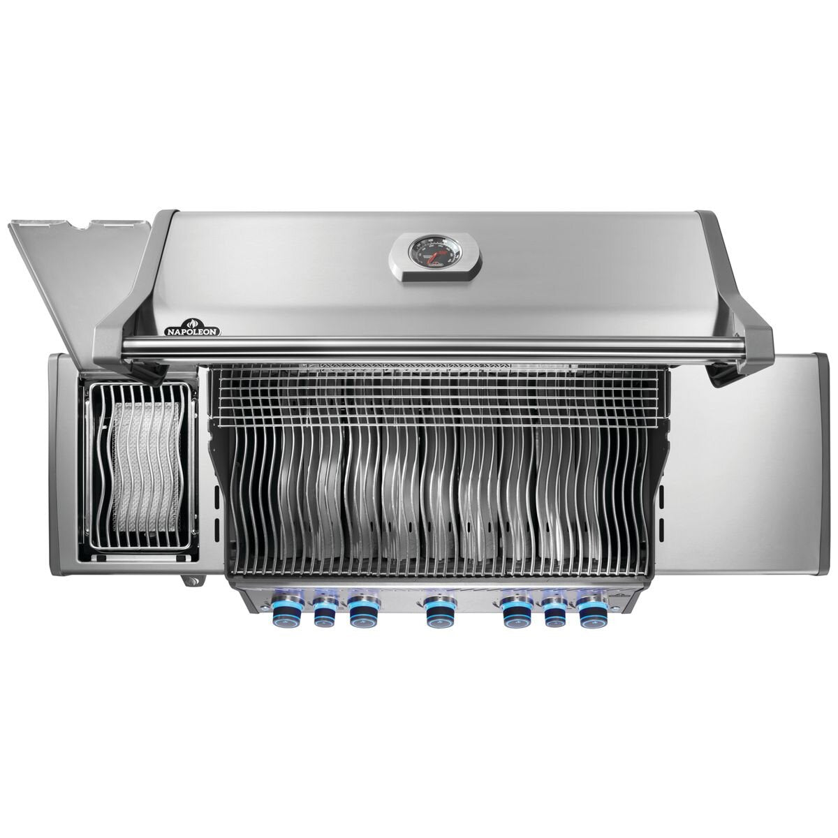 Napoleon Rogue Pro-S 625 5 Burner LPG Freestanding BBQ - Silver - Side Burner - RPS625RSIBPSS-2-AU
