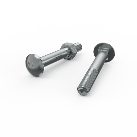 Zenith M10 x 75mm Zinc Plated Cup Head Bolt and Nut - Each