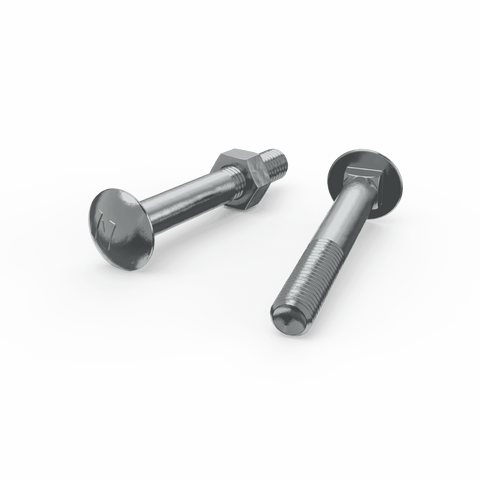 Zenith M10 x 75mm Zinc Plated Cup Head Bolt and Nut - Each