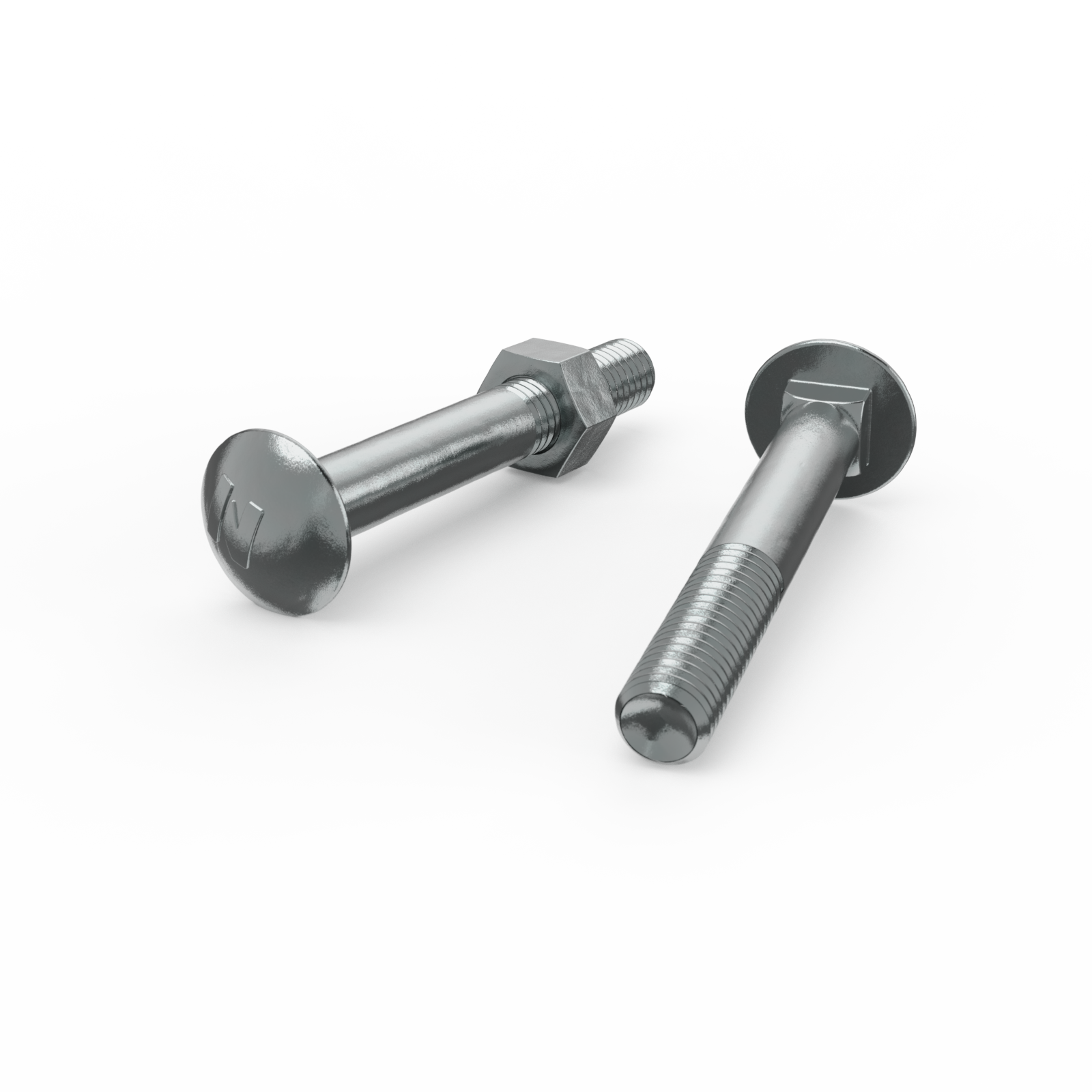 Zenith M10 x 75mm Zinc Plated Cup Head Bolt and Nut - Each