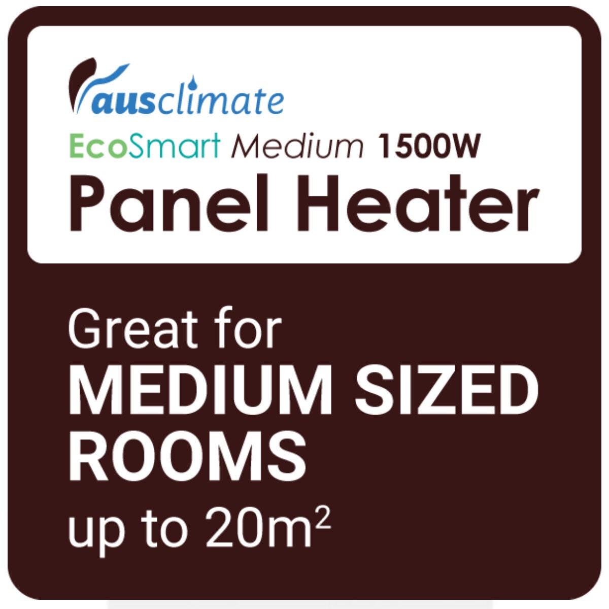 Ausclimate EcoSmart Medium 1500W Panel Heater - Wi-Fi App Control, Inverter Technology, White - ACPH720
