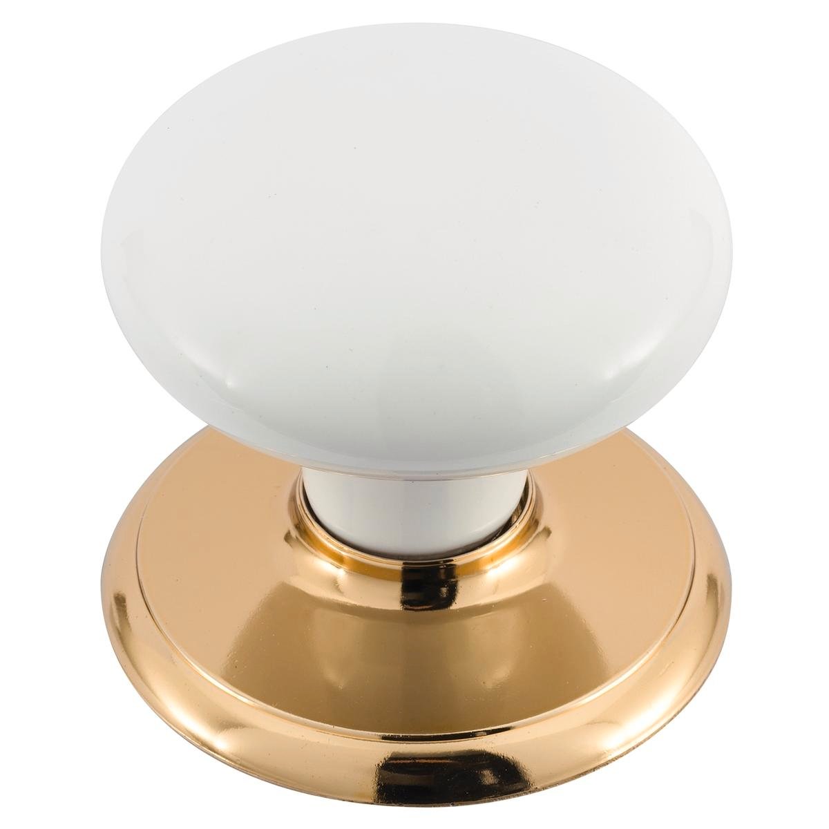 Gainsborough Classic Series Passage Knobset Bright Goldtone / White Interior