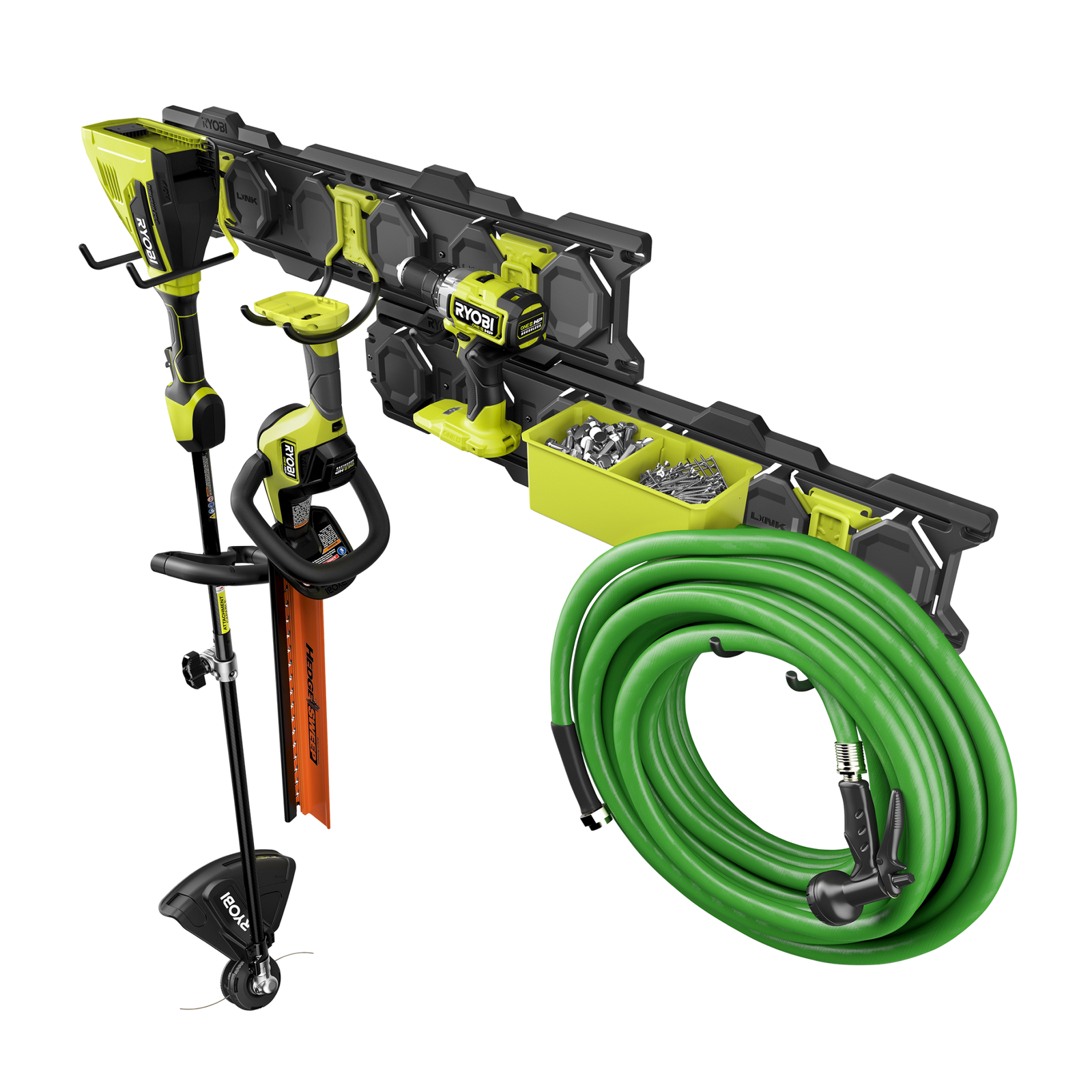 Ryobi LINK 7 Piece Wall Kit Indoor Outdoor Modular Tool Storage