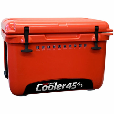 BlackWolf 45L Hardside Cooler - Red/Orange, Dry Ice Compatible, Rapid Drain Spout - 33W013011341009