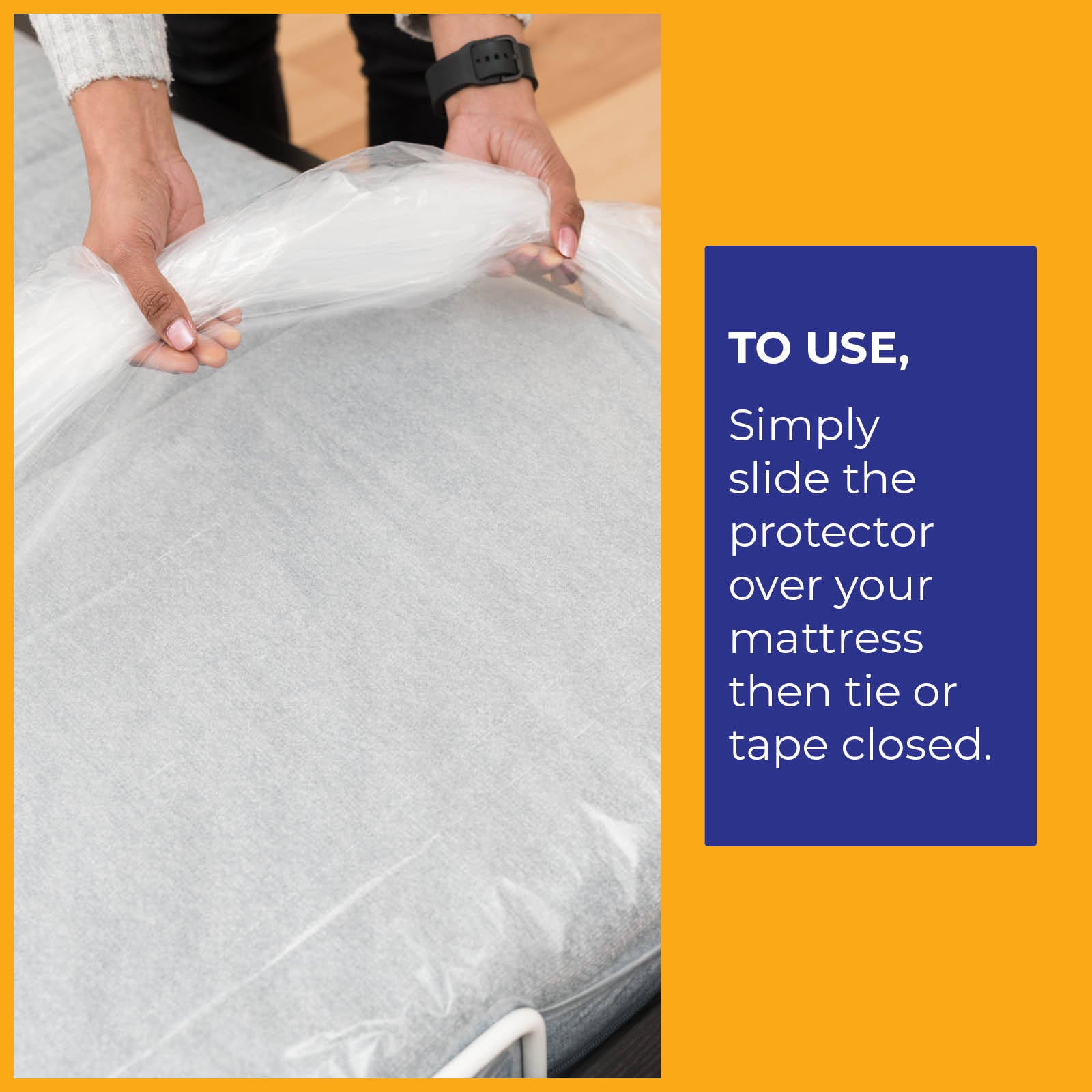 Packz Clear Plastic Single Mattress Cover 2250 x 1200 x 250mm