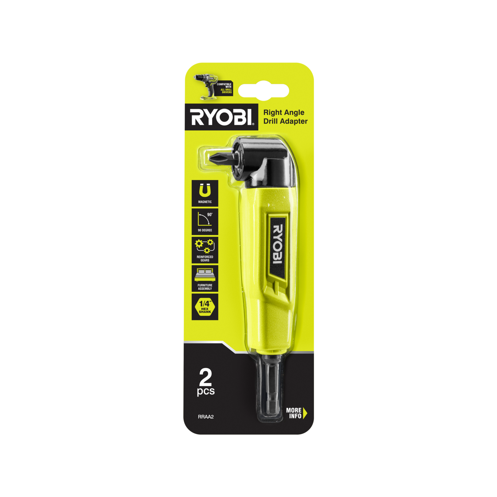 Ryobi 2 Piece Right Angle Drill Adaptor