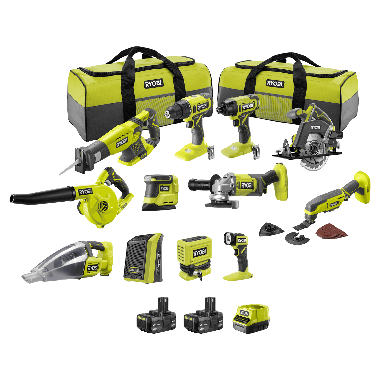 Ryobi 18V ONE+ 12 Piece 4Ah Kit R18X12C142B
